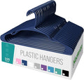 NEATERIZE Clothes Hangers Plastic 100 Pack for Adults - Plastic Hangers, The Perfect Coat Hanger and Space Saving Clothes Hangers for Closet, Percheros Ganchos para Colgar Ropa Hangars - Navy Hangers