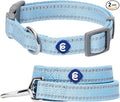 Blueberry Pet Essentials Reflective Dog Collar & Leash Set, Adjustable for Large Dogs | Safe Walking Gear for Pet Parents, Puppy Training & Daily Use LargeDogs, Baby Blue