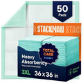 Chucks Pads Disposable - 36x36 Underpads [50-Pack] Incontinence Chux Pads | Absorbent Fluff Protective Bed Pads, Extra Large Pee Pads for Kids Adults & Elderly, Leak Proof Puppy Pads for Training