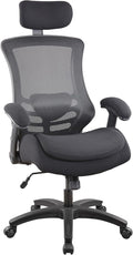 BOLISS Ergonomic Office Desk Chair with Headrest, Flip-up & Height Adjustable Arms, Wide Two-Layer Molded Foam Cushion, Adjustable Lumbar Cushion (Black)