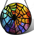 Stained Glass Suncatcher, Colorful Spider Sun Catcher Black Insect Stain Glass Window Hanging Decoration Mother's Day Birthday Gifts for Women Men Mom Nana 9.8 in