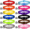 12 PCS Breakaway Cat Collars with Bell Colorful Soft Safety Buckle Cat Collars Adjustable Breakaway Kitten Collars Safety Collars for Cats (12 Colors)