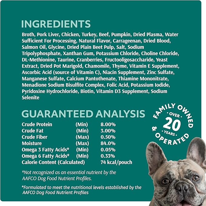 Optimeal Wet Dog Food Pouches - Grain Free Liver & Turkey Recipe, High Protein, Tender Morsels in Aspic Made with Natural Ingredients for Adult Dogs, Premium Nutrition - 3 oz, Pack of 12
