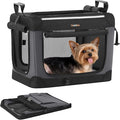 Feandrea Collapsible Dog Crate, Portable Travel Crate, 20-Inch | Oxford Fabric Pet Carrier with 4 Mesh Doors, Handles, Storage Pocket, Water Bottle Holder, UPDC015BH02