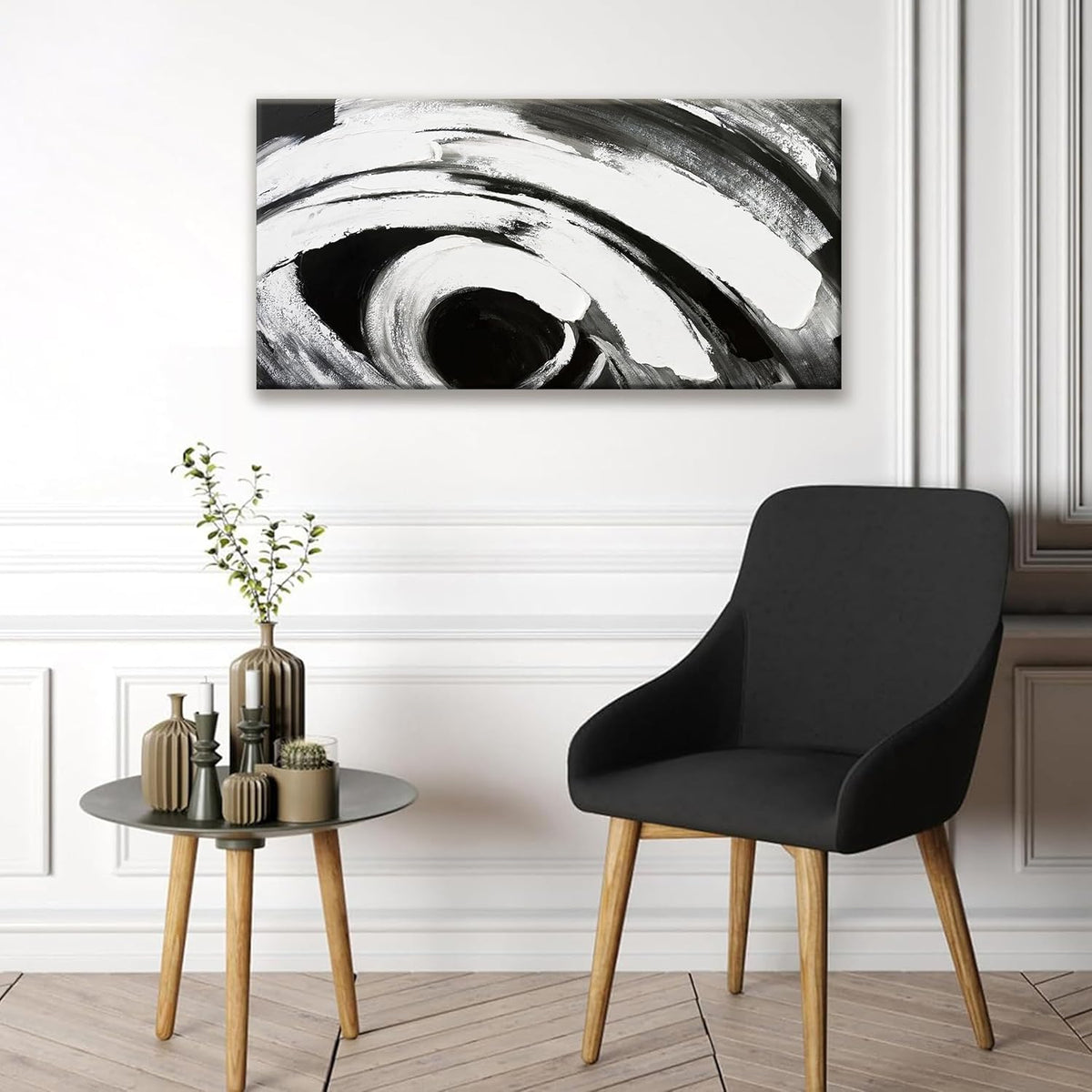 TAIJXAGSG Abstract Wall Art Black And White Wall Art Home Wall Decor Artwork Modern Canvas Art Wall Decor Painting Prints Pictures For Bedroom Office Artwork 20" X 40"