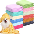 Moukeren 12 Pcs Dog Towels Bulk 20'' x 39'' Microfiber Bath Towels for Drying Dogs Absorbent Soft Pet Grooming Towels for Small Medium Puppy Cat Bath Pet Grooming Shower Essential, 12 Colors