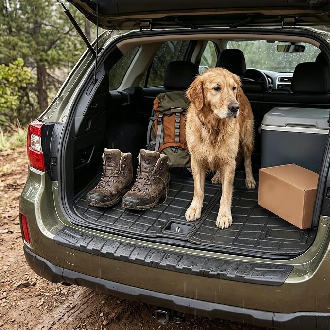 Cargo Mat for 2016-2022 Honda Pilot (No Elite), TPE All Weather Cargo Liner Trunk Mat Back Seat Cover Protector for Pilot Car Accessories (Trunk Liner with Backrest Mat)