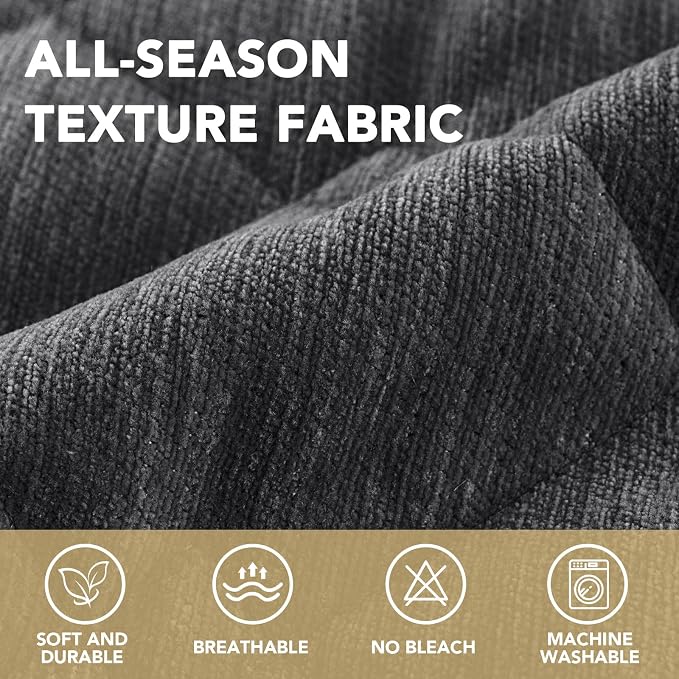 H.VERSAILTEX Chenille Couch Cover for Dogs Washable Soft Fuzzy Chaise Cover Sectional Couch Covers for L Shaped Sofa Both Left/Right Thick Pet Couch Cover Protector Non-Slip(Grey, 34" x 68")