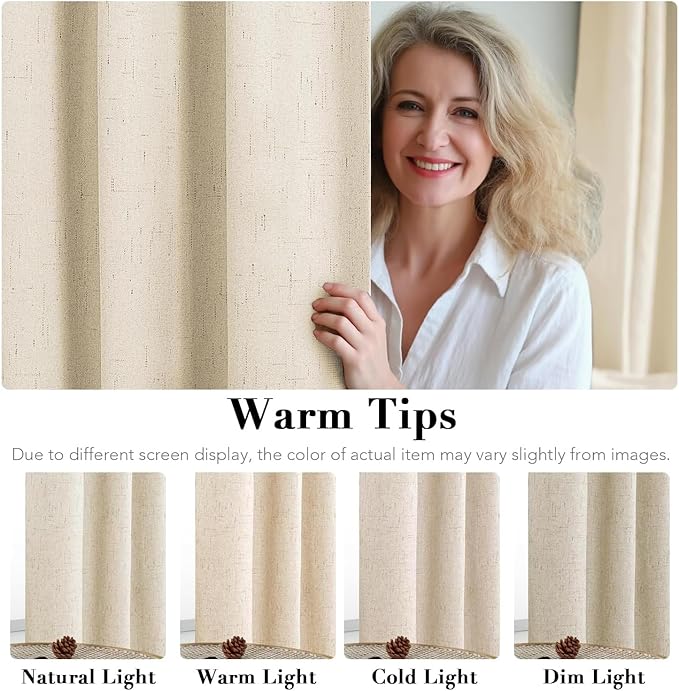 H.VERSAILTEX Linen Curtains 100% Blackout Curtains