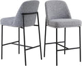 CHITA Counter Height Bar Stools Set of 2, FSC Certified Metal Barstools for Kitchen Island, 27" H Seat Height, Fabric, Grey (Multi-Colored)