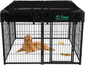 FXW Homeplus Unleashed Indoor Dog Playpen - Stress-Free and Safe Play, Heavy Duty 40 Inch 8 Wire Panels with Playpen Cover for Medium and Large Dogs, Black│Patented
