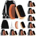 Maitys 10 Set Appreciation Gifts Bulk Beard Brush Comb Scissors,Rectangle | Boar Bristle Beard Brush, for Men Father Colleague Employee