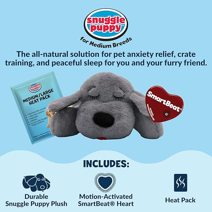 Original Snuggle Puppy Toys - Heartbeat Puppy for Dogs - Pet Anxiety Relief and Calming Aid - Comfort Dog Toys for Behavioral Training