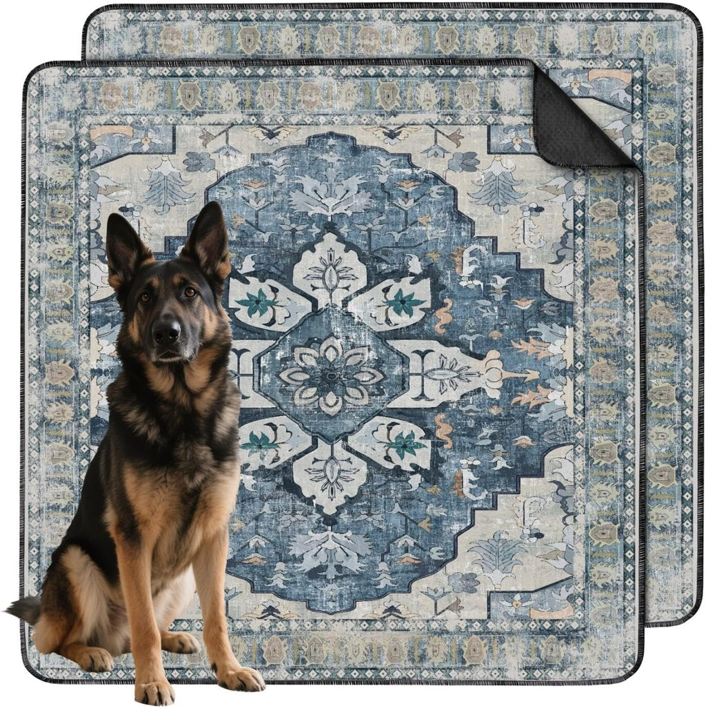 Washable Pee Pads for Dogs 2 Pack, Absorbent Reusable Puppy Pads Waterproof, Leakproof & Non-Slip Whelping Pad, Potty Training Pads for Dogs Playpen Mat 48x48