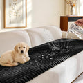 FUANGUI Waterproof Couch Cover Sofa Cover for Dogs and Pets Sofa Protector | Non-Slip Washable Fuzzy Soft Cat Bed Sofa Slipcover for 2-3 Cushion Couch Sofa Pet Friendly, Black, 27.6" x 82.7", 1 pcs