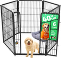 FXW Homeplus Unleashed Indoor Dog Playpen - Stress-Free and Safe Play, Heavy Duty 40 Inch 6 Wire Panels Dog Pen for Medium and Large Dogs, Black│Patented