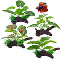 Silk Aquarium Plants for Fish Tank, Betta Fish Decor, Plastic & Fake Plants Realistic for Reptile Terrarium, Turtle, Leopard Gecko & Ball Python Habitat, Silk Plants for Betta Fish Tank