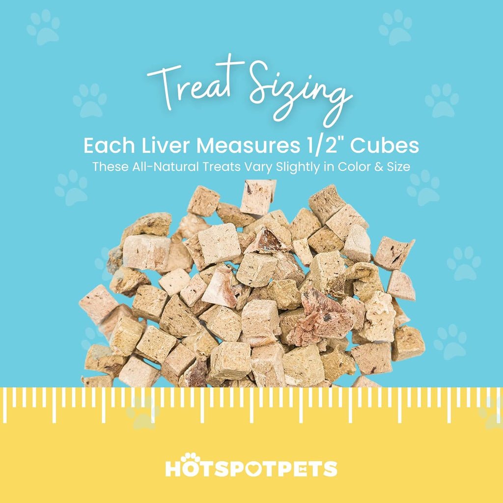 hotspot pets Freeze Dried Beef Liver Treats for Cats & Dogs - 1LB Big Bag- Made in USA,Single Ingredient, All Natural Grain-Free Beef Liver- Perfect for Training, Topper or Reward Snack