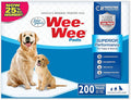 Four Paws Wee-Wee Superior Performance Dog Pee Pads, 200 Count | Quilted leak-proof puppy pads, dog housebreaking & potty training, 24-hour floor protection, pet supplies, 22" x 23"