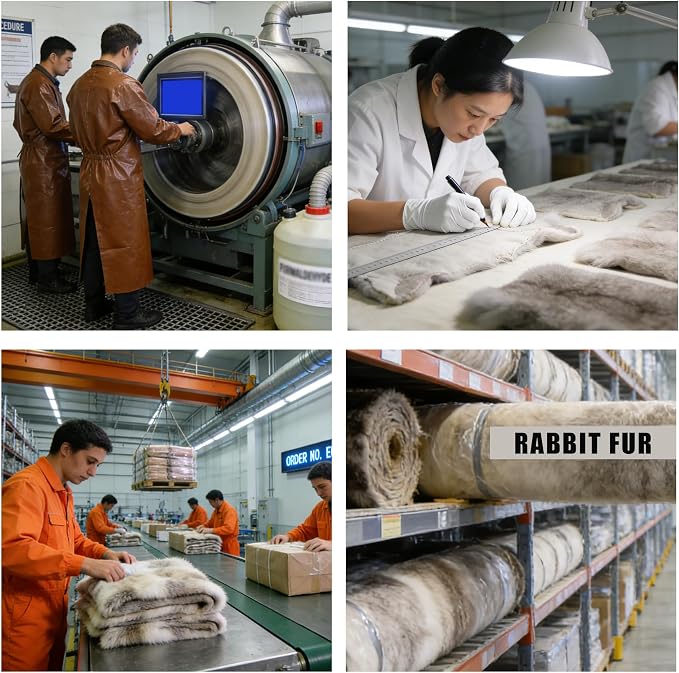 Craft Rabbit Fur Pelt Skin Genuine Tanned Animal Hide with Sewing Quality Leather 12" by 14" for Decoration DIY Crafts Cat Dog Toys Fur Fabric（5Pcs, Straw Yellow）