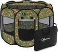 Siedihit Dog Playpen, Medium Dogs Tent Crates Cage Indoor/Outdoor | Portable Pop Up Dog Kennel Playpen with Carrying Case for Dogs/Cats/Rabbits(Cottagecore, Medium)