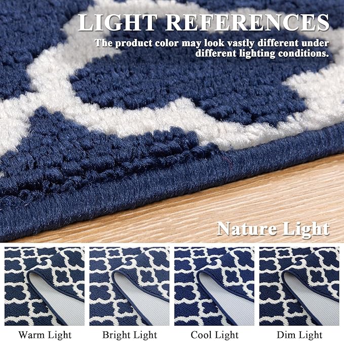 U'Artlines Long Runner Rug for Hallway 2×10feet Non Slip Kitchen Floor Carpet Runners Blue Geometric Pattern Machine Washable Area Rug for Entryway Bathroom