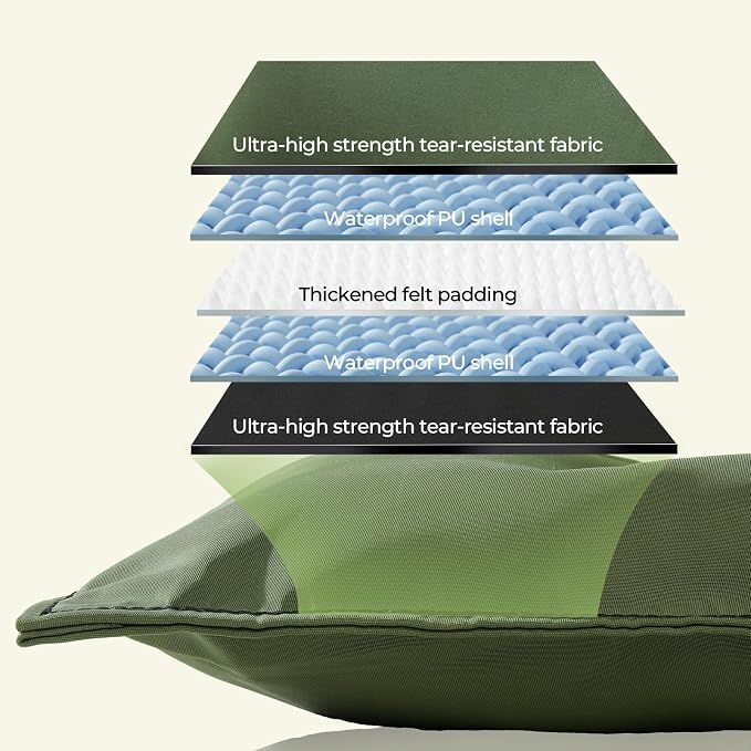 Chew Proof Indestructible Dog Bed,X-Large (28"x47"),Green | Durable,for Aggressive Chewers,Tough,chew resistant, non chewable,Machine Washable & Waterproof,Indoor Outdoor