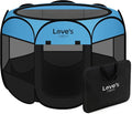 Love's cabin Pet Puppy Dog Playpen, Medium Dog Tent Crates Cage Indoor/Outdoor, Portable Playpen for Cat, Foldable Pop Up Dog Kennel Playpen with Carring Case, Removable Zipper Top, Blue