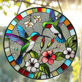 Hummingbird Sun Catcher Stained Glass Window Hanging Hummingbird Decor Gifts Bird Suncatcher for Window Decor Handmade Sun Catcher Decoration for Garden Home Housewarming Gifts