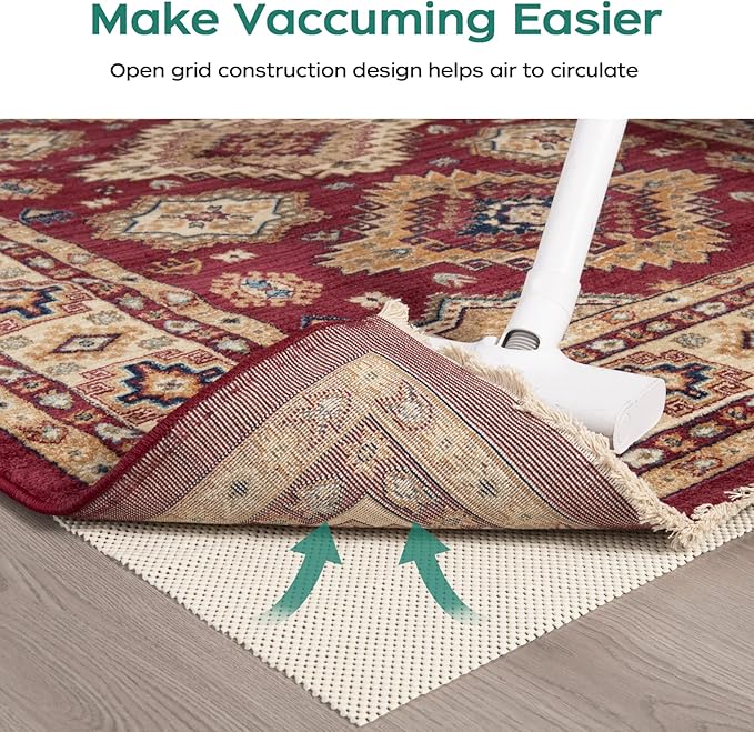 BAGAIL BASICS Non Slip Rug Pad Gripper 2 x 8 Feet Extra Thick Carpet Pads for Area Rugs and Hardwood Floors, Keep Your Rugs Safe and in Place
