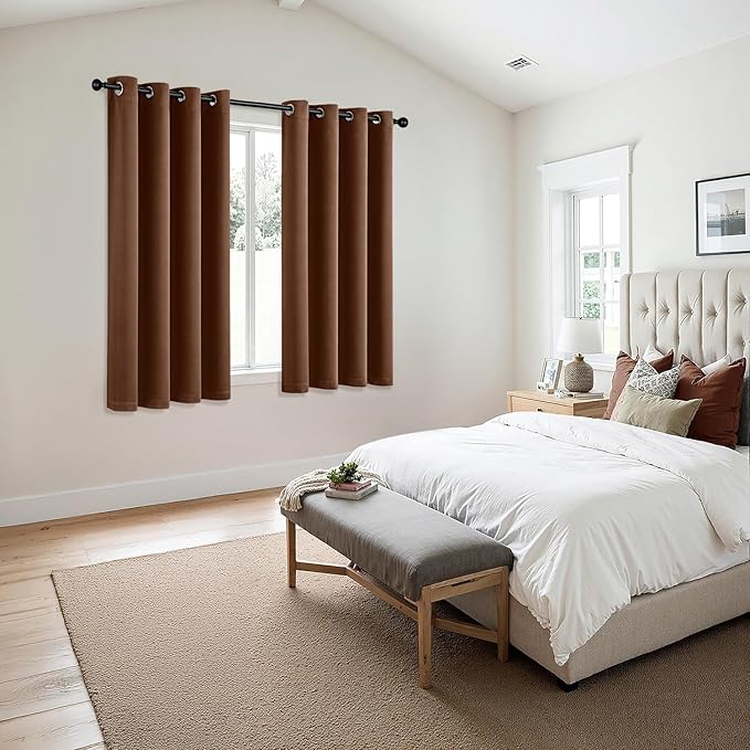 MIULEE Cappuccino Brown Blackout Curtains
