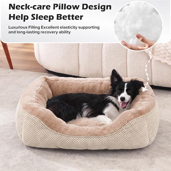 Large Dog Bed, Washable Orthopedic Warming Soft Sleeping Durable with Anti-Slip Bottom