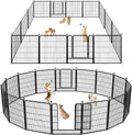Dog Playpen 32 inch 20 Panels Indoor Outdoor Dog Pen for Medium/Small Dogs Heavy Duty Metal Dog Fence Outdoor for Yard, Puppy Playpen with Door Portable Pet Fence for RV Camping Yard