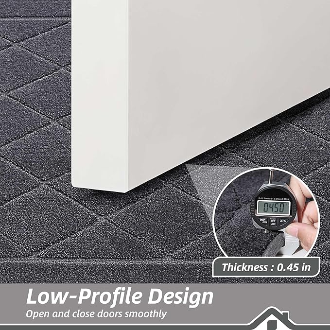 BEQHAUSE Dirt Trapper Door Mat 24" x 60", Doormat Non-Slip Entryway Rugs Washable, Dog Door Mat Stain Resistant and Absorbent Welcome Floor Mat for Front Back Door, Mud Wet Shoes & Paws, Dark Grey