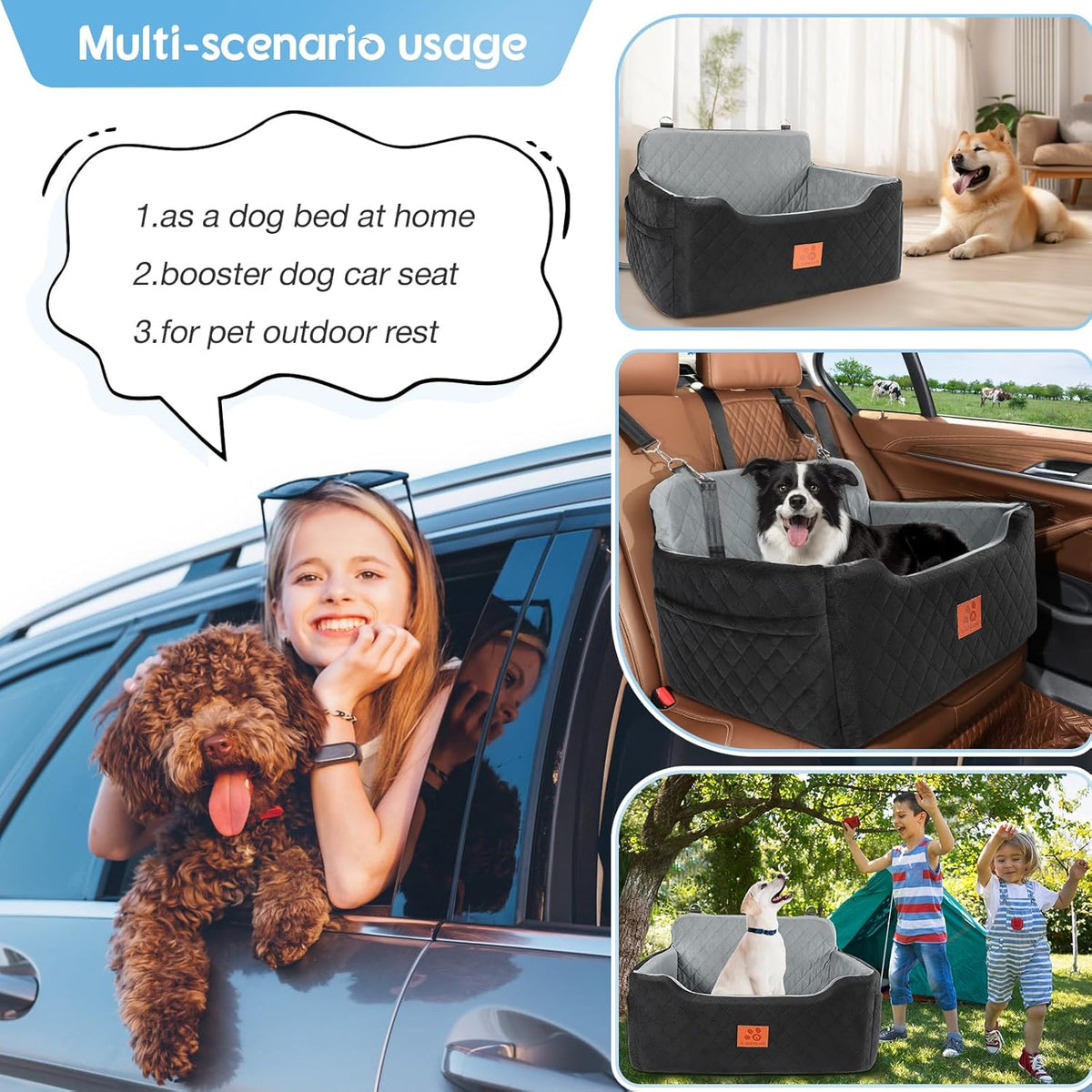 Dog Car Seat for Medium/Large Dogs. Everyday comfort that fits naturally into your space.
