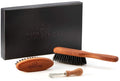 ZilberHaar Beard Brush Grooming Kit - Stiff Bristles Boar Bristles - Ideal for Medium to Long, Thick Beards - Distributes Balm & Oil for Growth/Styling - With Brush Cleaning Tool