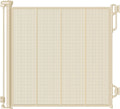 Reinforced Retractable Baby Gate or Mesh Dog Gate,Easy to Use for Stairs, Doorways, Hallways, Indoor, Outdoor, Wide Pet Gate 33.5" Tall, Extends to 55" Wide, Cream