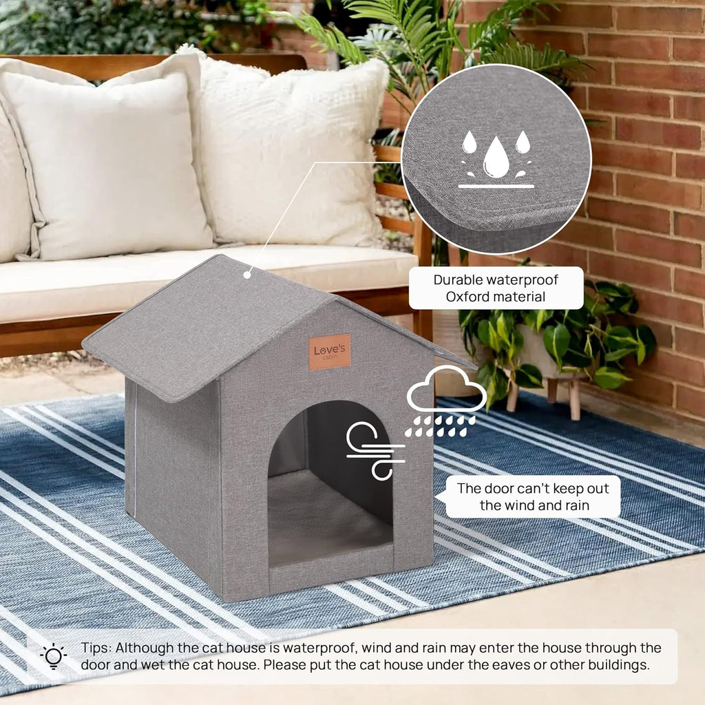 Love's cabin Outdoor Cat House Weatherproof. Sized and styled for real homes, not just a listing photo.
