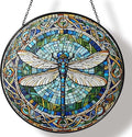 Dragonfly Stained Glass Window Hanging Sun Catcher Dragonfly Gifts for Women Wall Decor Handmade Sun Catcher Decoration for Garden Home Housewarming Gifts