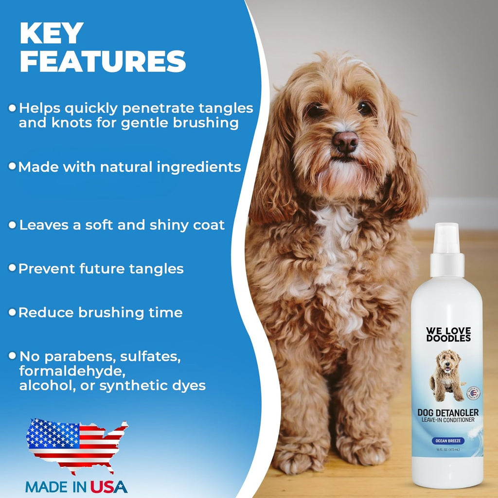 We Love Doodles Dog Detangler Spray. Chosen for real quality, not just packaging.