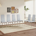JT Modern Minimalist Dining Chair Fireproof Leather Sprayed Metal Pipe Diamond Grid Pattern Restaurant Home Conference Chair Set of 4 Or 6 (6, Gray Brown)