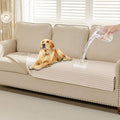 HAOMAIJIA Waterproof Couch Cover for Dogs Washable,Faux Fur Pet Couch Covers for Sofa,Soft Dog Bed Cover Non-Slip Couch Covers for 3 Cushion Couch Sofa Pet Friendly (Off White, 35" x 82")