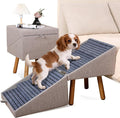 Dog Stairs for Small Dogs, 2-in-1 Pet Steps & Ottoman | Foldable Dog ramp for Couch, Non-Slip Wooden Pet ramp for Puppy Senior Injured Dogs (Light Brown, XXL(21.06H))