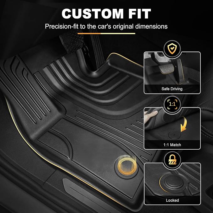 Floor Mats & Cargo Liner compatible with BMW X5 2026 2025 2024-2019 ONLY 5 Seats (Non 45e/50e & 7-Seats Models) | All Weather TPE Floor Mats for 2019-2025 2026 X5 G05 Accessories Anti-Slip Trunk Liner