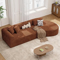 128" Oversized Modern Curved Sofa,Boneless Cloud Sectional Couch with Deep Seat,No Assembly Required Corduroy Couches for Living Room,Reddish Brown,1 PCS