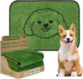 Reusable Puppy Pads , Washable Pee Pads for Dogs 18" x 24" 2 Pack | Super Absorbent & Leakproof Potty Training Pads, Plush Grass-Look With Non-Slip Backing For Crates, Playpens & Small Pets