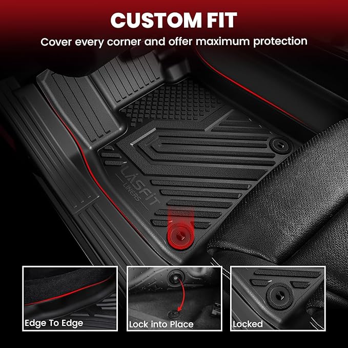 LASFIT Floor Mats for Chevy Traverse 2009-2017(Only 7 Seat)/Buick Enclave 2008-2017(Only 7 Seat)/Saturn Outlook 2008-2010(Only 7 Seat)/GMC Acadia 2007-2016 & Acadia Limited 2017(Only 7 Seat)
