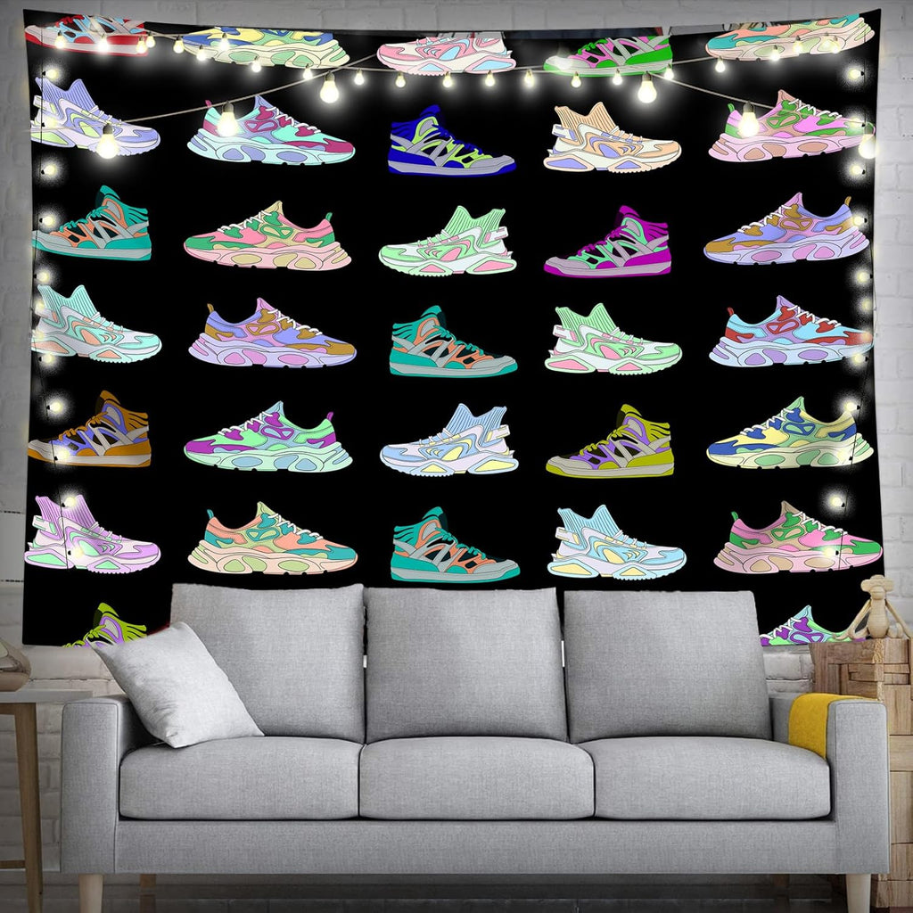 dueeia Sneaker Tapestry Wall Hanging Basketball Shoes Sports tapestries for Teen Boys Mens Bedroom Aesthetic Living Room Dorm Wall Decor (70.9"x90.6")