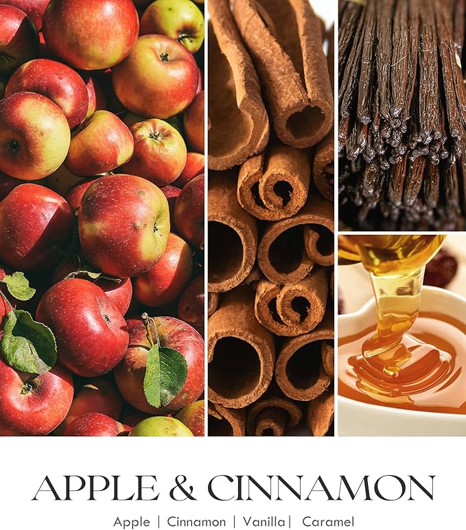 AOOVOO Apple Cinnamon Scented Candles for Women - Aromatherapy Candle with Crystals Inside, 10oz Soy Candles for Home Scented, Birthday Gifts Christmas Candle for Women Mom