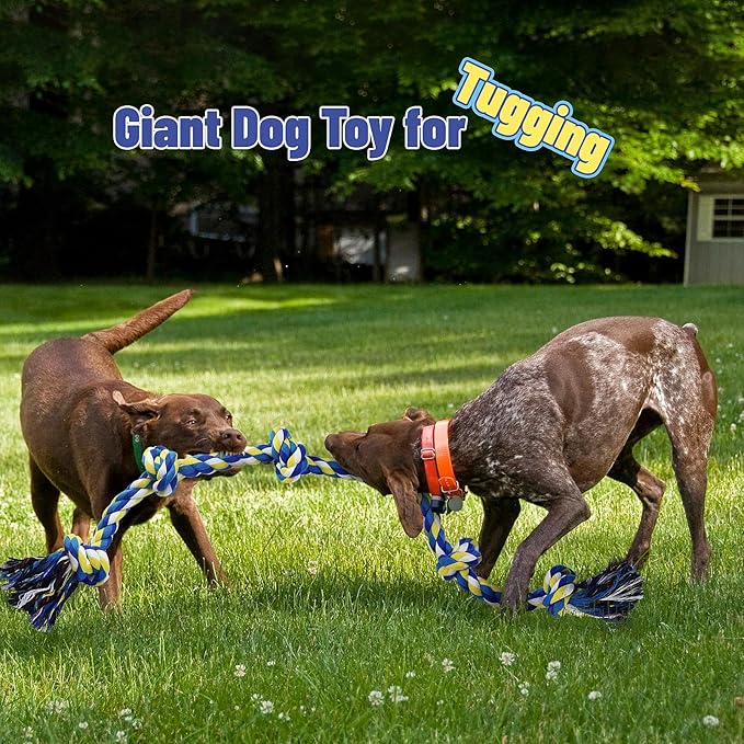 Giant Rope Toys for Large Dogs - 42In 6-Knots Indestructible Toy for Aggressive Chewers, Heavy Duty Chew Toys, Interactive Tug Toy, Durable for Medium Large Breeds